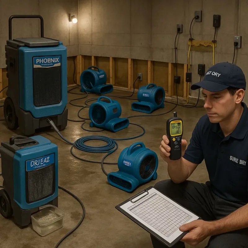 Structural Drying and Dehumidification process in Freeport, NY